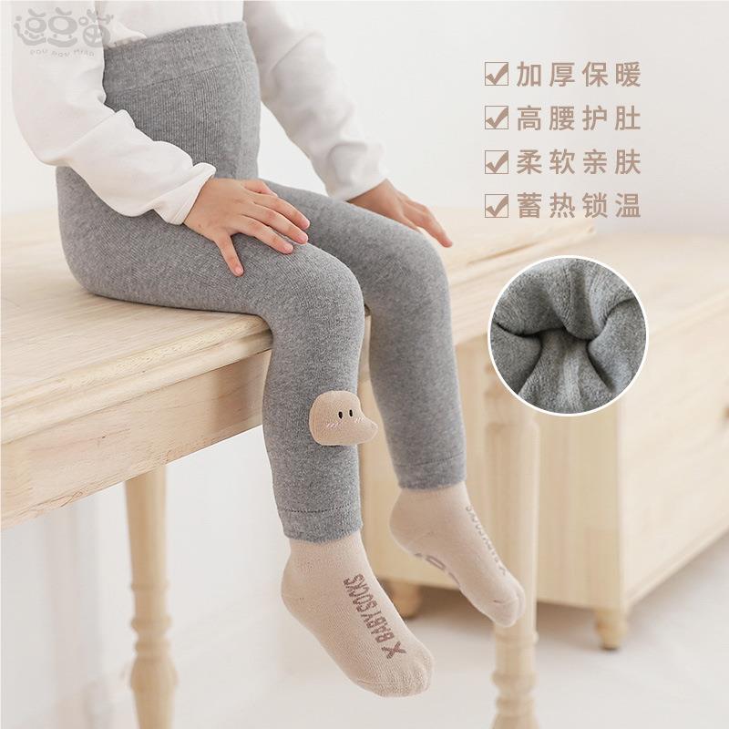 21新款秋冬加厚婴儿打底裤九分卡通儿童连裤袜女童裤袜宝宝打底裤