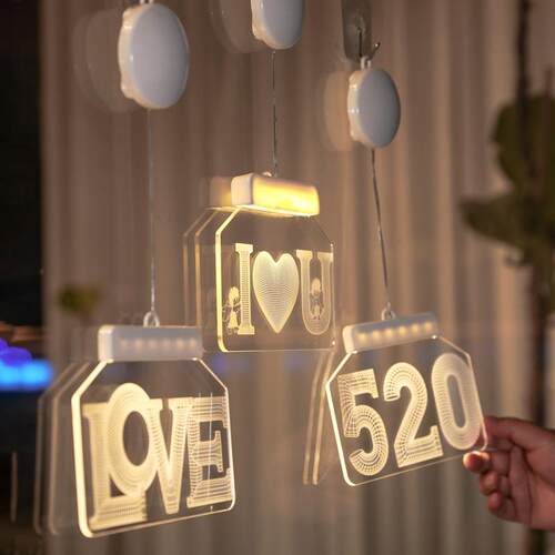 发光LOVE数字母LED彩灯520七夕情人节氛围室内房间装饰布置挂件