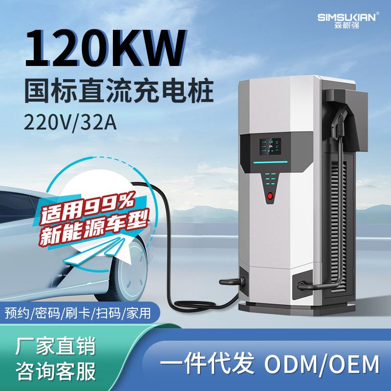 特斯拉新能源汽车120kw32直流充电桩家用快充9孔运营380V商用共享