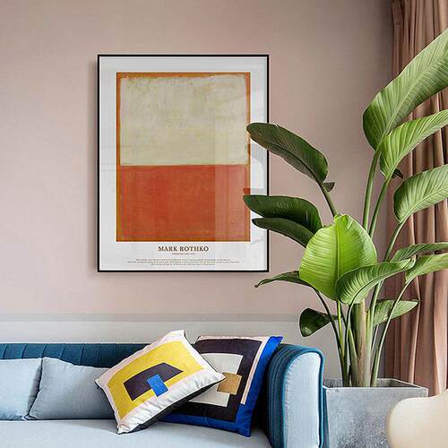 极简挂画马克罗斯科抽象派红黄色块简单简约风Mark Rothko装饰画