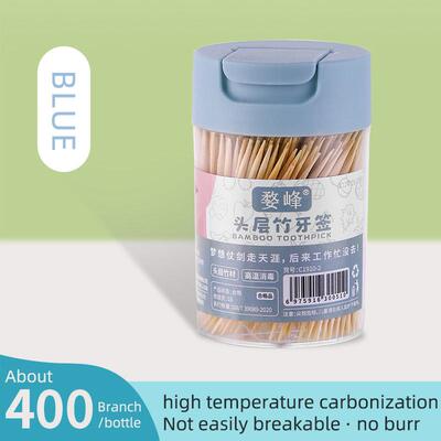 5 pcs Bamboo Toothpicks 3000 Count Reusable Toothpick Holder