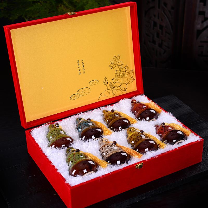 葫窑变茶叶芦陶小葫芦茶瓷礼密封罐小号中秋茶礼品铁观音醒罐子包