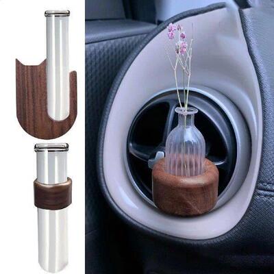 Flower Vase For Car Air Vent Car Propagation Vase Wooden