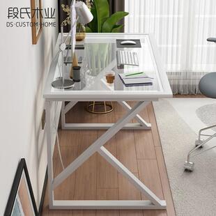 电脑式 钢EQE化玻璃电竞办学公简约生书化桌台妆家用经济型写字台