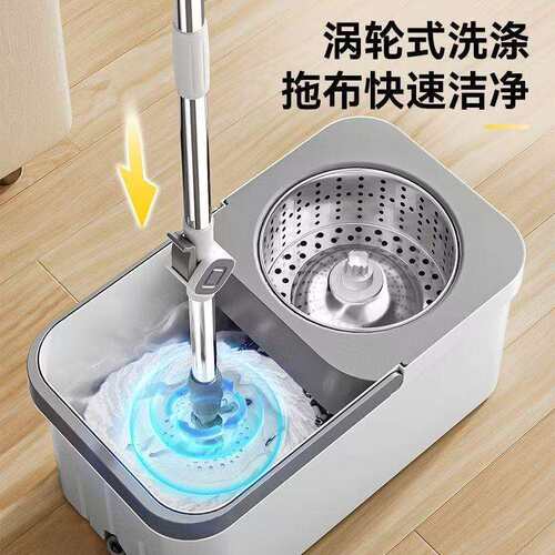 免手旋转拖把加厚一拖家用拖地神器甩干湿两用加大懒人拖布墩布