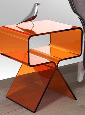 亚克力透IPQ明床柜床轻奢简现代网红沙约发边几小型卧室边置物头