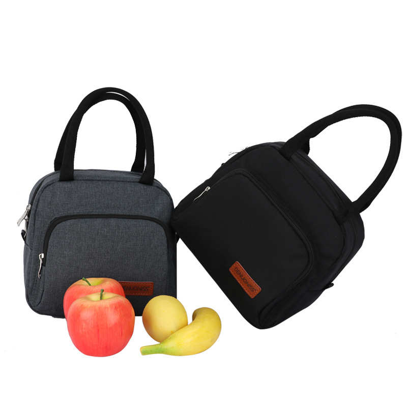 收纳饭盒上班保温袋铝箔便当包条纹午餐包加厚手拎帆布学生餐盒包