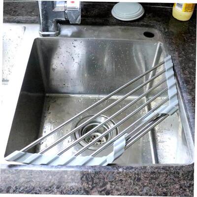 Triangular sink drain rack Roll up drying plate rack drainin