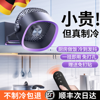 德国壁挂风扇厨房电扇卫生间厕所专用空调免打孔小电风扇挂壁式静