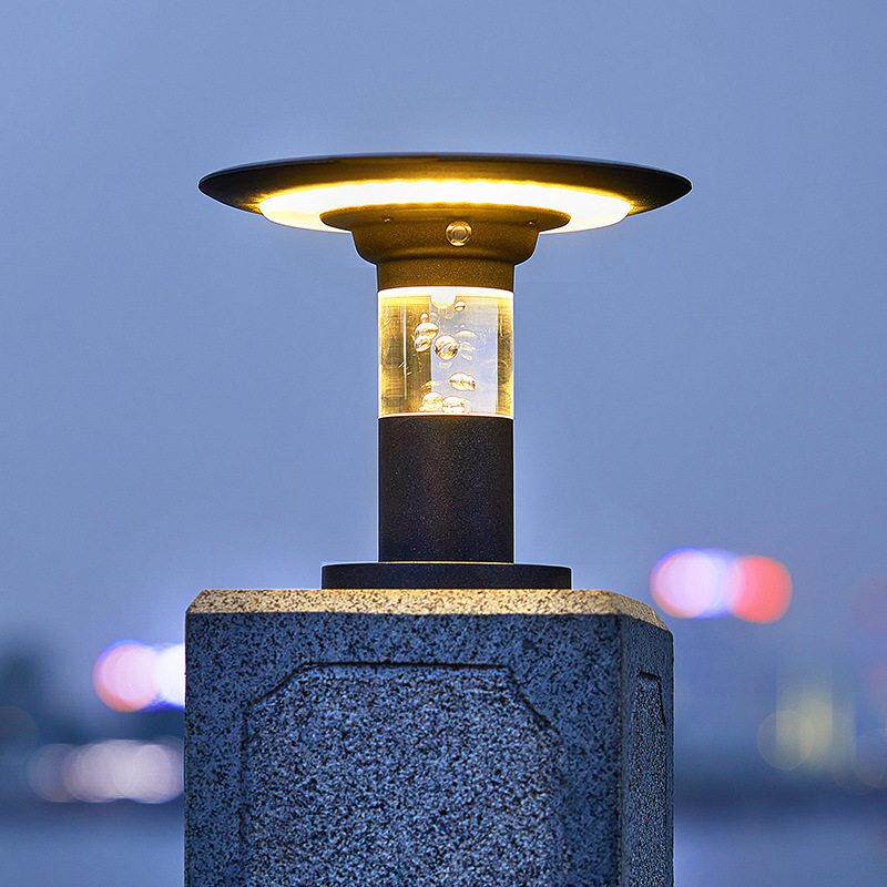 太阳能围墙灯户外防水柱头灯花园护栏小柱子灯室外门口墙头立柱灯