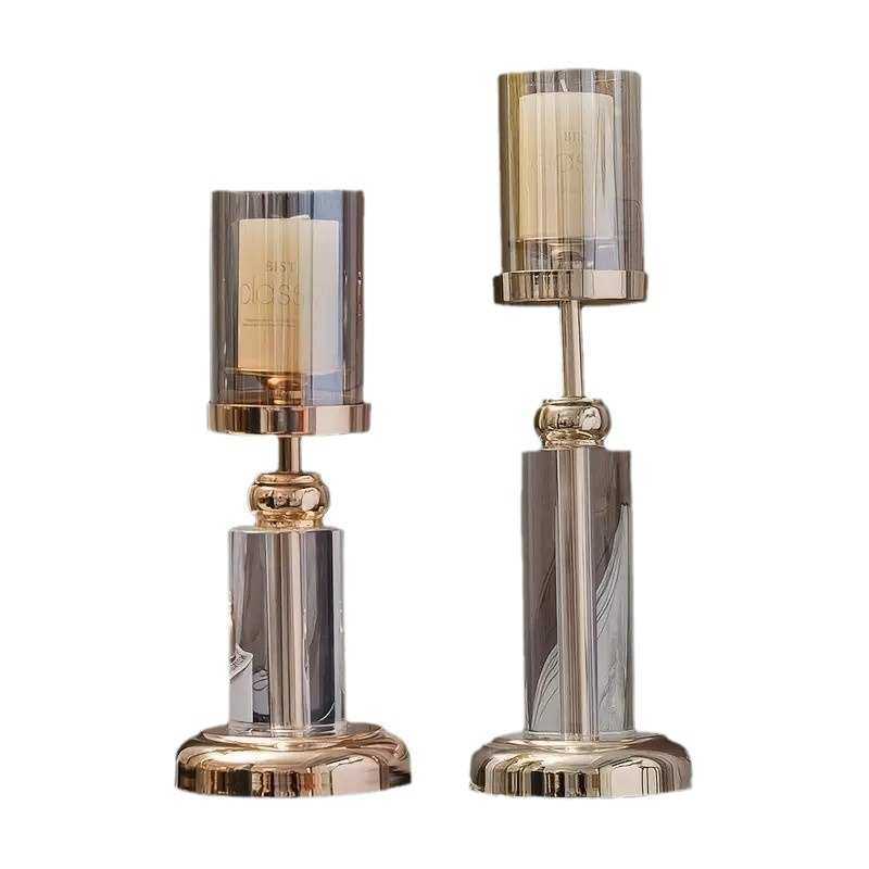 现代轻奢水晶烛台 高级感客厅餐桌装饰摆件防风玻璃烛台大气高档,家居饰品,烛台,淘宝优惠券,粉丝福利购,淘宝优惠卷