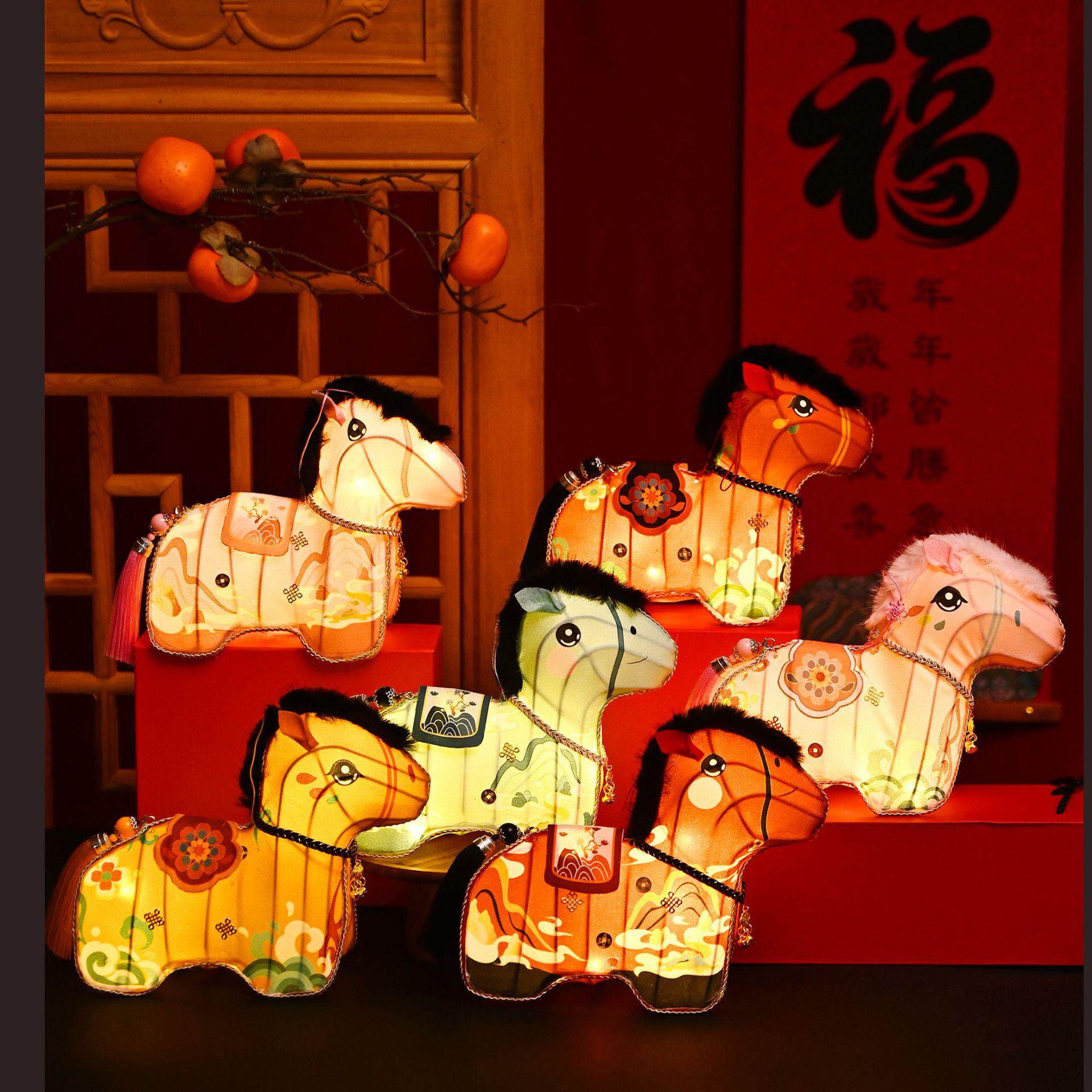 马年新春新年灯笼古风灯笼汉服儿童手提灯宫灯春节 花灯古成品