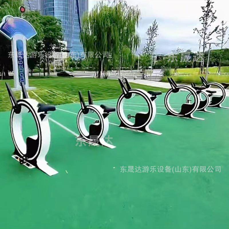 无动力脚踏单车不锈钢发光单车智能竞技发电装置大型游乐设施