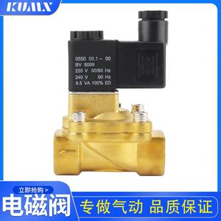 AC220V DC24 15常闭流体阀二通换向阀2V130 全铜电磁阀2V130