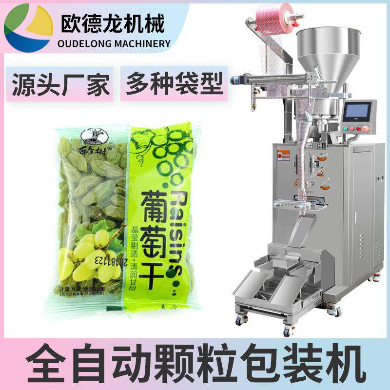 全自动定量葡萄干灌装机 自动充氮气立式包装机 背封颗粒包装机