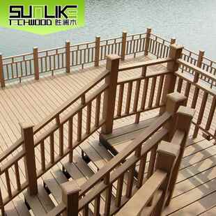 景木河区户外河园林塑栏无品牌/杆道生态塑木护栏凉亭花园防水道