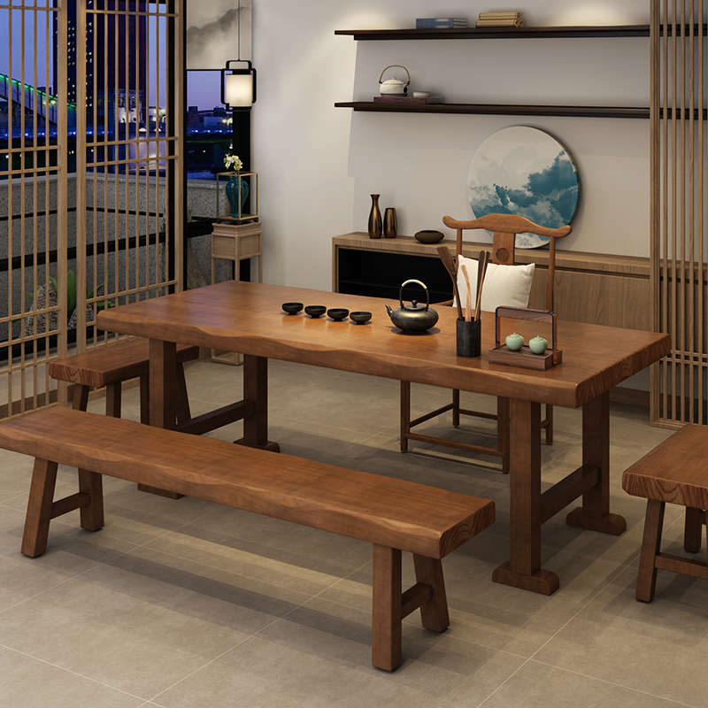 简易茶台实木茶桌新中式家用客厅阳台禅意功夫泡茶桌椅组合喝茶桌