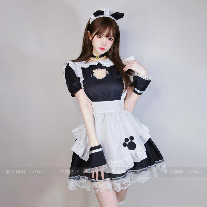 乖张物语Lolita 猫娘女仆装萝莉可爱猫咪女佣性感大码cos服连衣裙