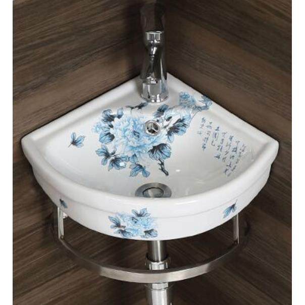 角落洗手盆挂墙式陶瓷小户型迷你三角洗手台盆阳台洗脸盆转角小号