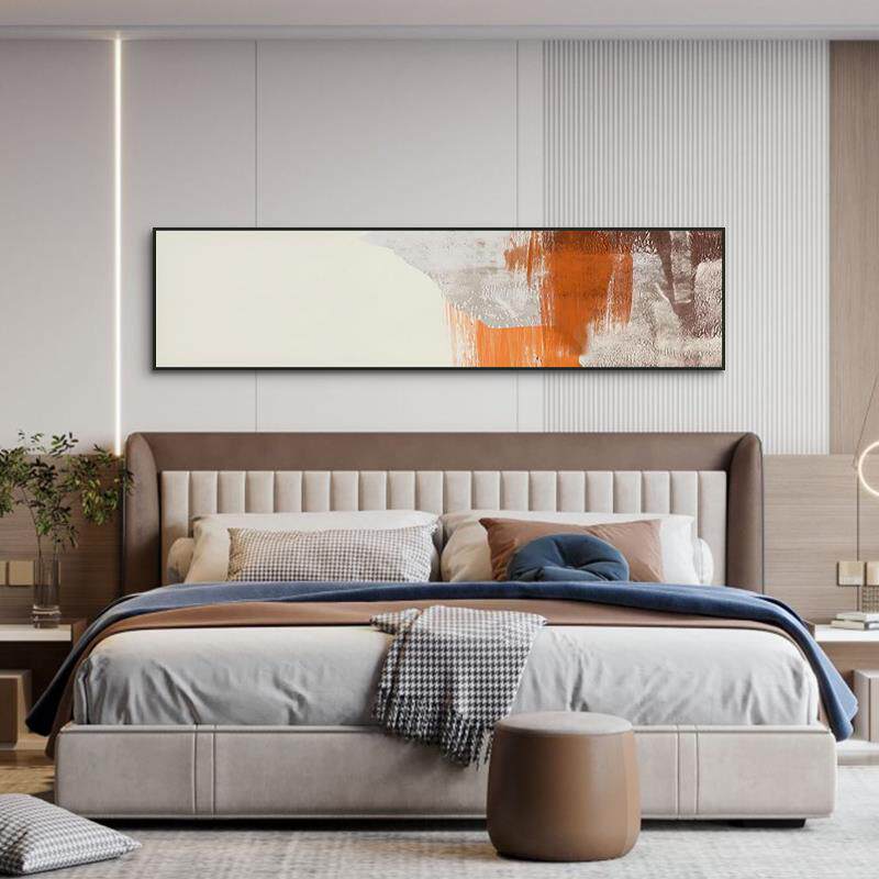 现代简约抽象水晶瓷画卧室床头装饰画橙红色艺术客厅沙发背景墙挂