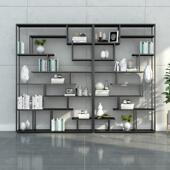 北欧简约书架铁艺置物架办公室隔断装 饰客厅多层落地工业风展示架