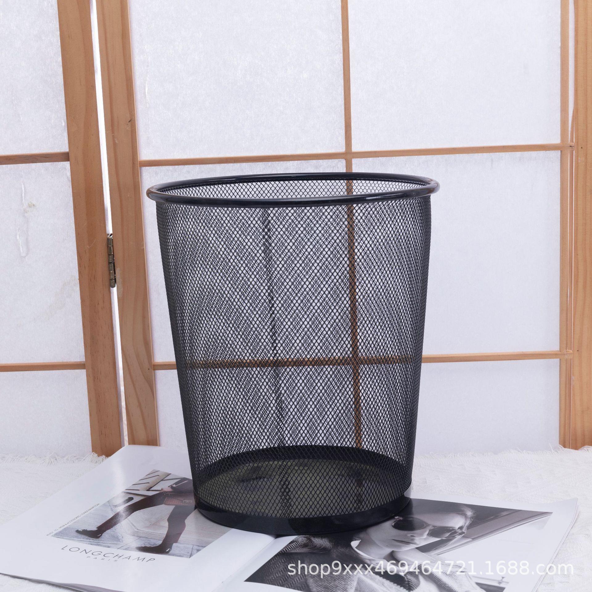厂家直销18升大号金属铁网纸篓垃圾圆形垃圾筐办公家用户外垃圾桶