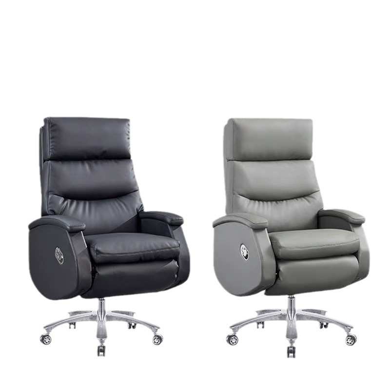 老板椅办公室高档大班椅西皮办公椅滑轮钢脚可升降旋转人体工学椅