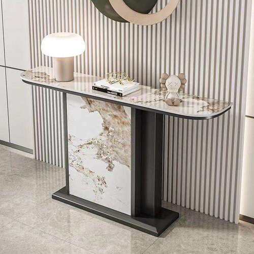 现代简约岩板玄关桌入户门厅靠墙走廊创意装饰玄关台轻奢玄关摆件