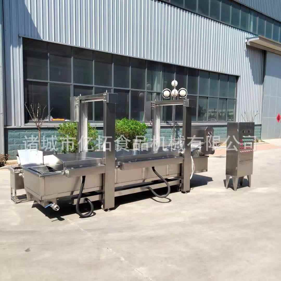 供应鸡排油炸机鸡肉片裹粉油炸生产线设备连续自动操作