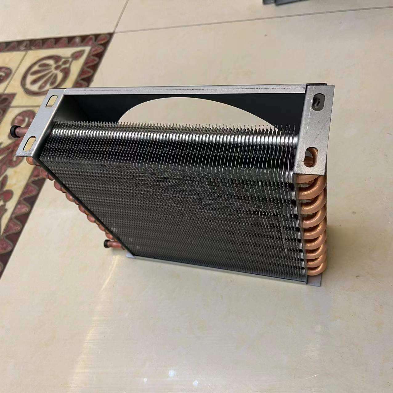 冰箱冷凝器散热器带风扇小型风冷水冷通用铜管翅片冷凝器冷干机