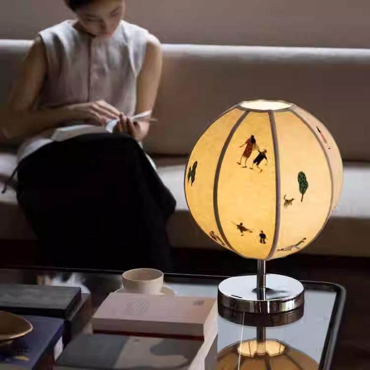 麦vi丹tangeld907室quo中央公园rdquo棉麻刺绣台灯卧护眼阅读灯