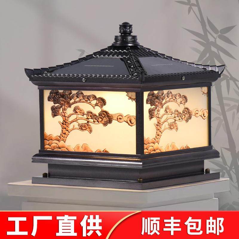 太阳能柱头灯柱子灯户外防水别墅庭院门柱灯家用大门围墙灯墙头灯