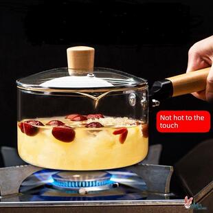 高硼硅玻璃锅耐高温玻璃壶透可加热明火煲汤锅燃气灶专用汤锅耐热