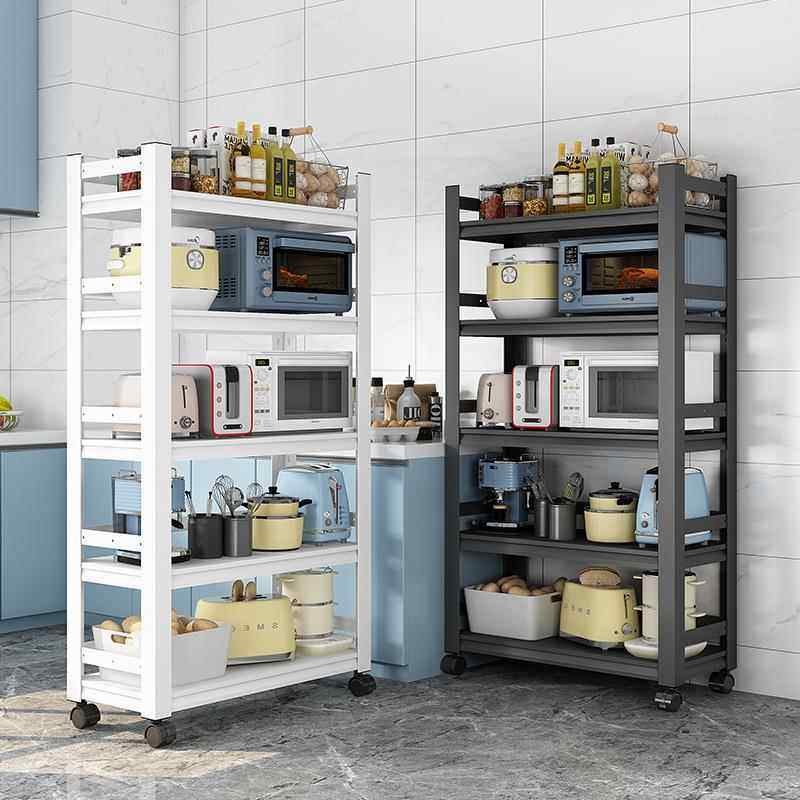 可移动厨房置物架落地多层家用微波炉多功能收纳锅架子橱柜储物柜