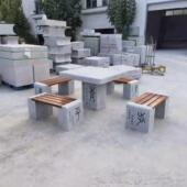 大理石花岗岩公园庭院石桌石凳集室外花园圆形棋盘石桌