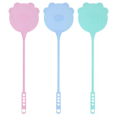 Thickened mesh plastic fly swatter with extended handle for
