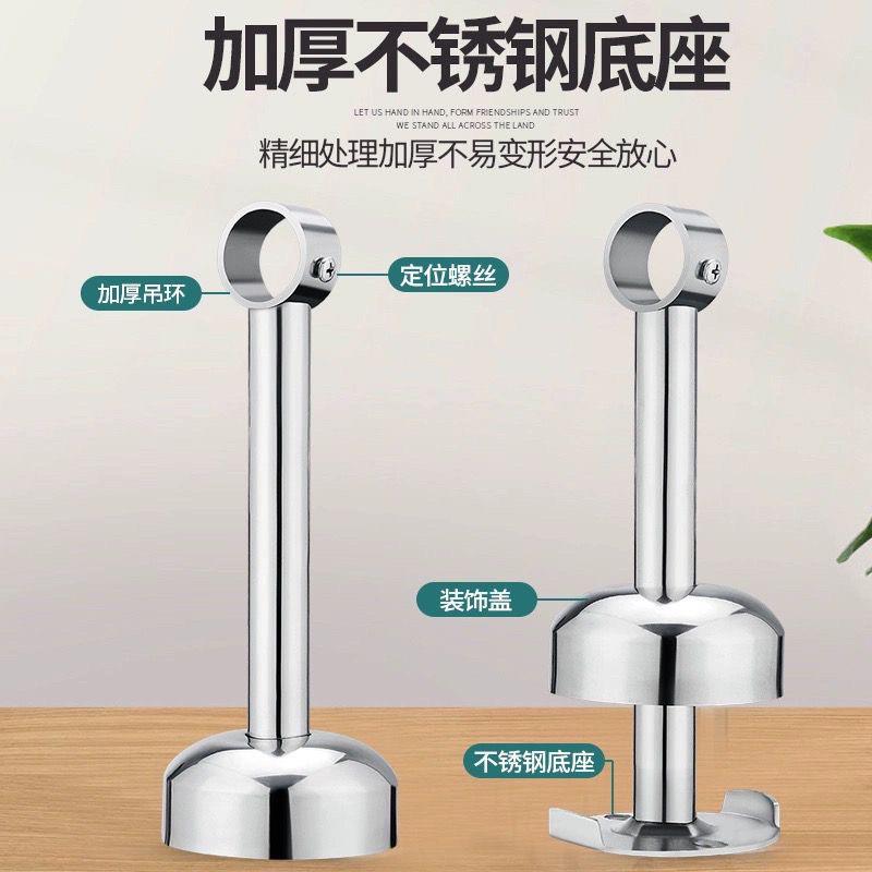 晾衣杆阳台顶装固定式304不锈钢防风晒衣杆单杆凉衣服杆子晾衣架