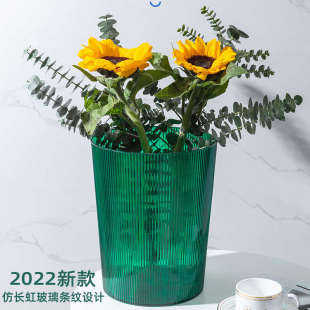 醒花桶透明花瓶家用塑料亞克力大號深水鮮花高桶圓法式 店專筒業(yè)裝
