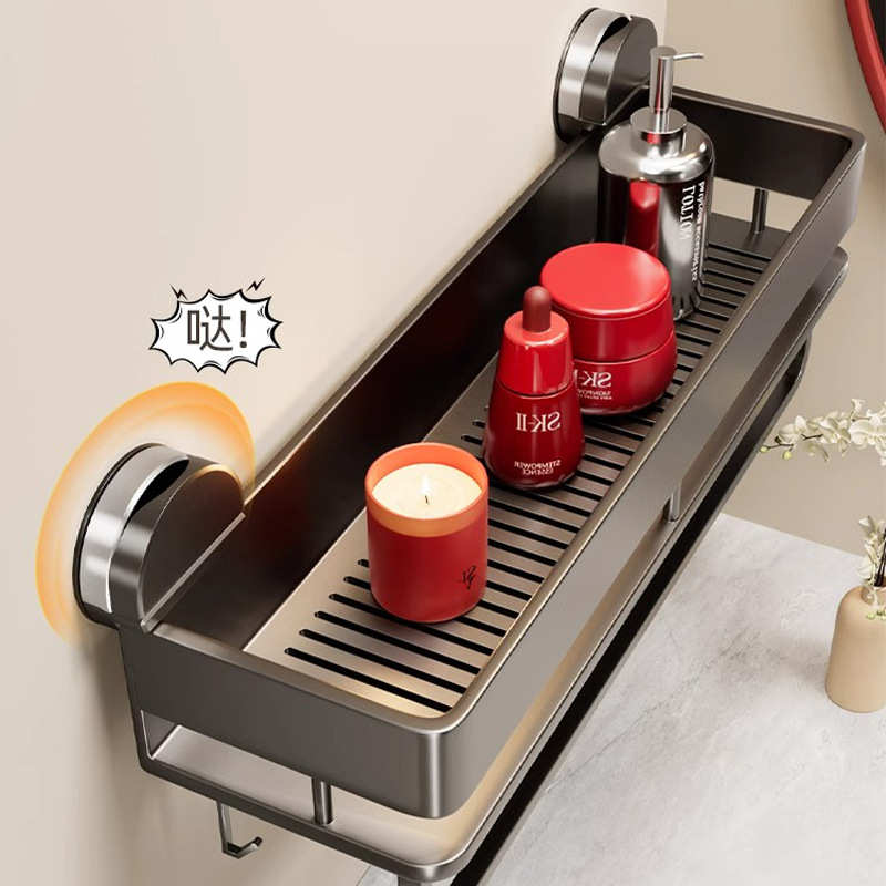 吸盘置物架卫生间浴室洗漱台免打孔厕所洗手间挂墙上收纳架子