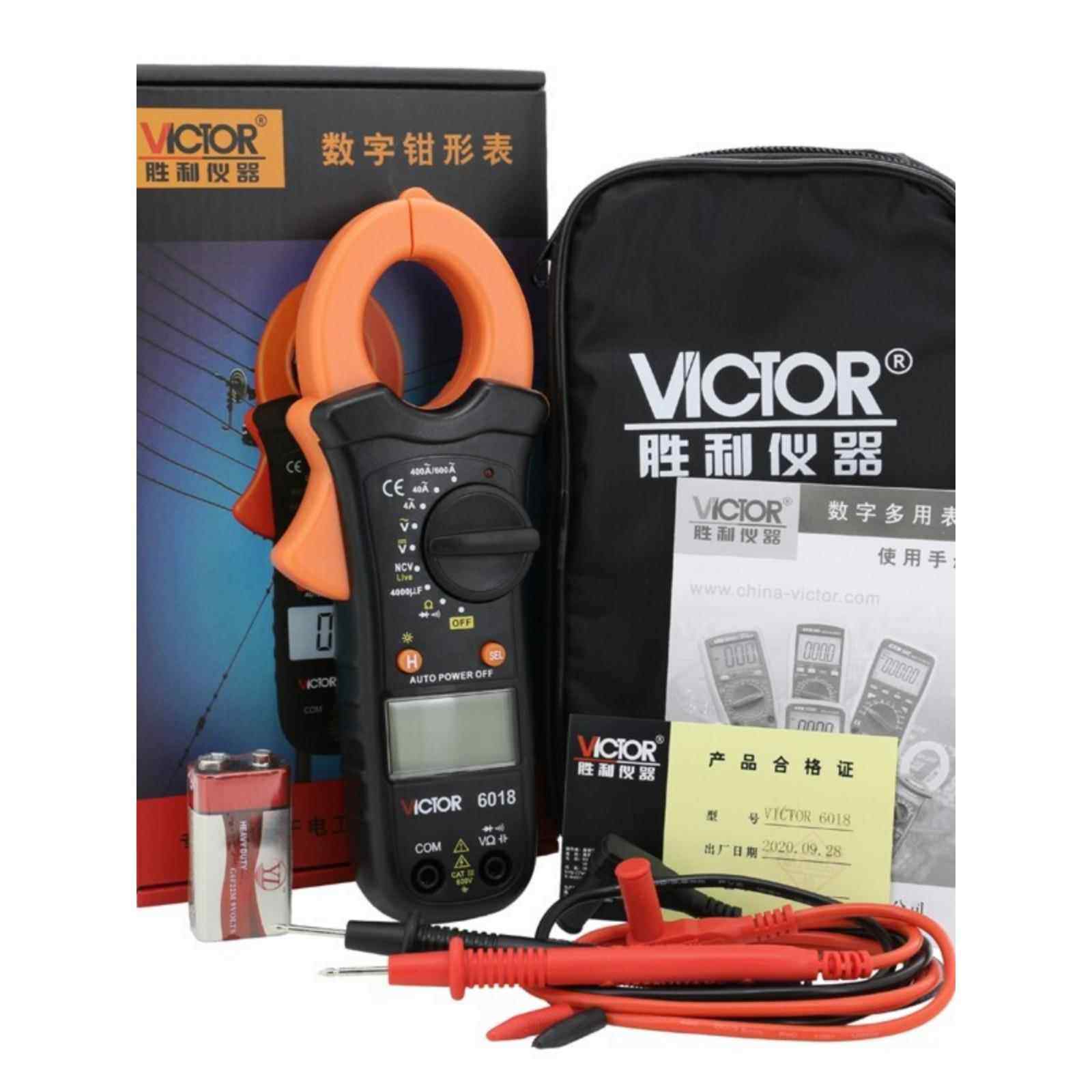 胜利钳形万用电表VC6018钳形表数字电流表高精度钳流表VC6017多功能