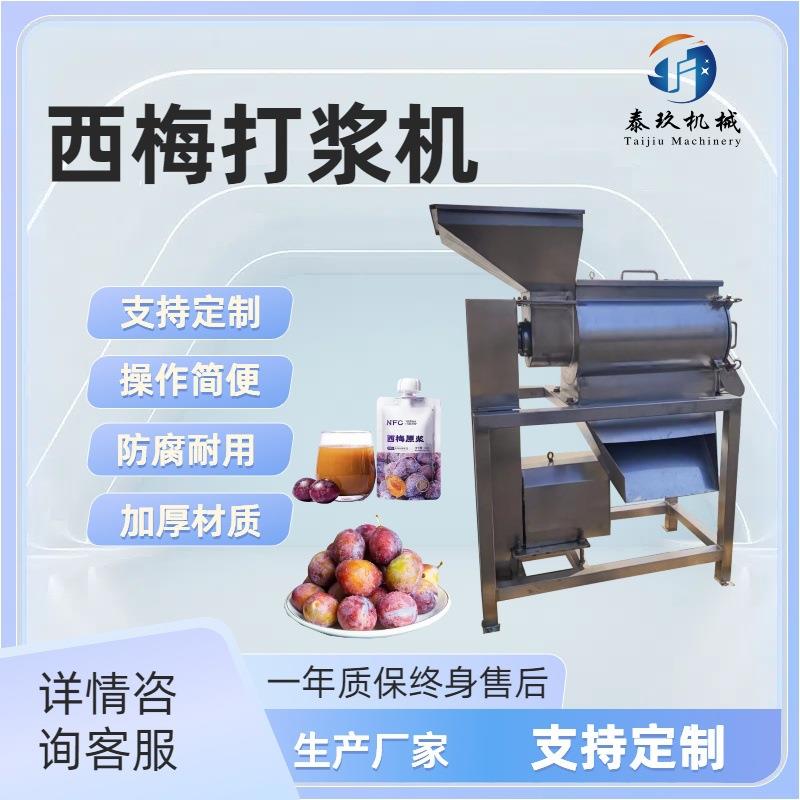 大产量西梅榨汁打浆机大型西梅去核打浆机器商用西梅酱打浆设备