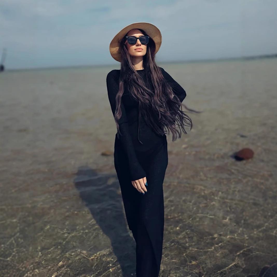 Платье туника пляжное с открытой