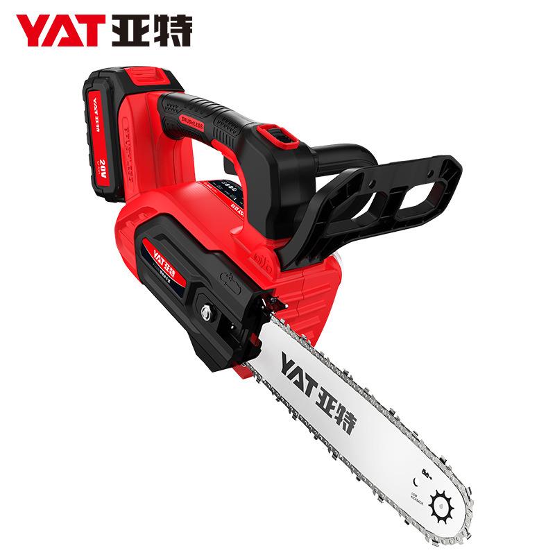 亚特20V锂电链锯充电式电锯户外家用小型手持木工锯柴电动伐木锯