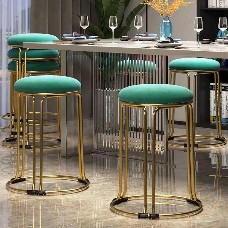 北欧凳子家用现代简约钢筋圆凳餐桌小凳子餐桌可叠放轻奢懒人板凳