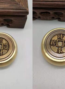 纯黄铜手把件摆件旋转麻将指尖陀螺胡赢钱减压神器打牌桌面吉祥