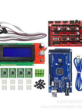 ramps mega2560打印机a4988步进  显示屏  2004.电机1配件43d驱动