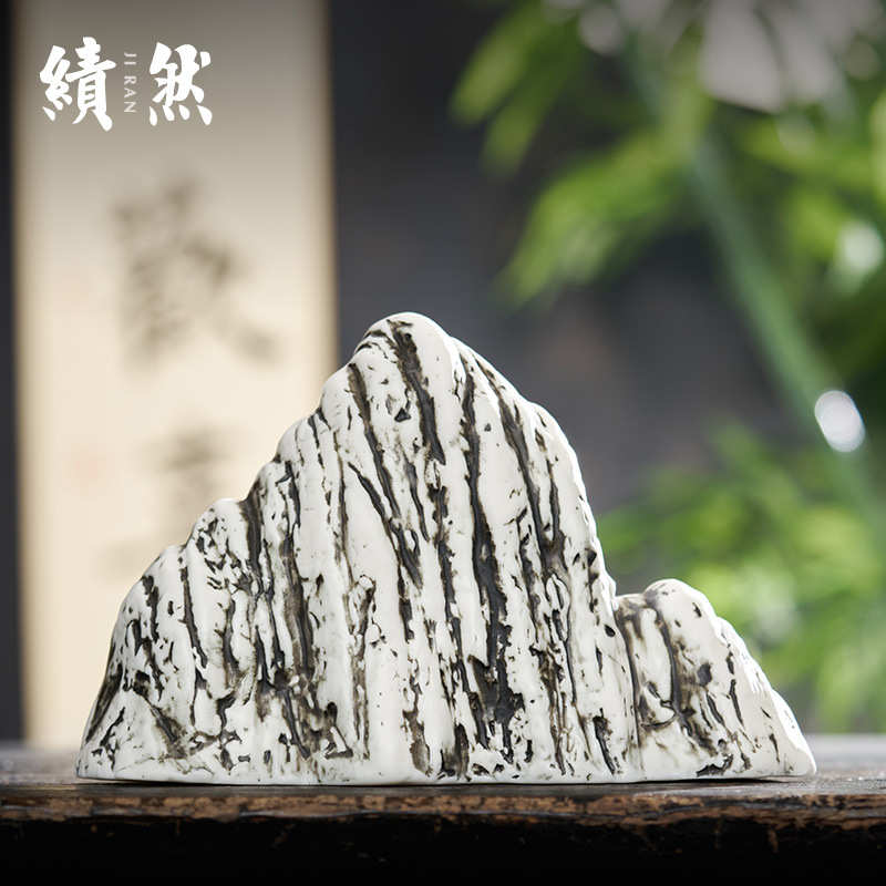 创意新中式假山微景观造景书房茶室会所装饰品禅意陶瓷枯山水摆件