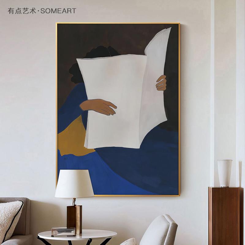 北欧抽象人物客厅装饰画小众艺术卧室床头挂画极简沙发背景墙壁画图片