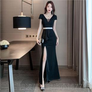 高档性感连衣气质显裙瘦遮肚子场上夜班衣服沐足技长师工作服款晚