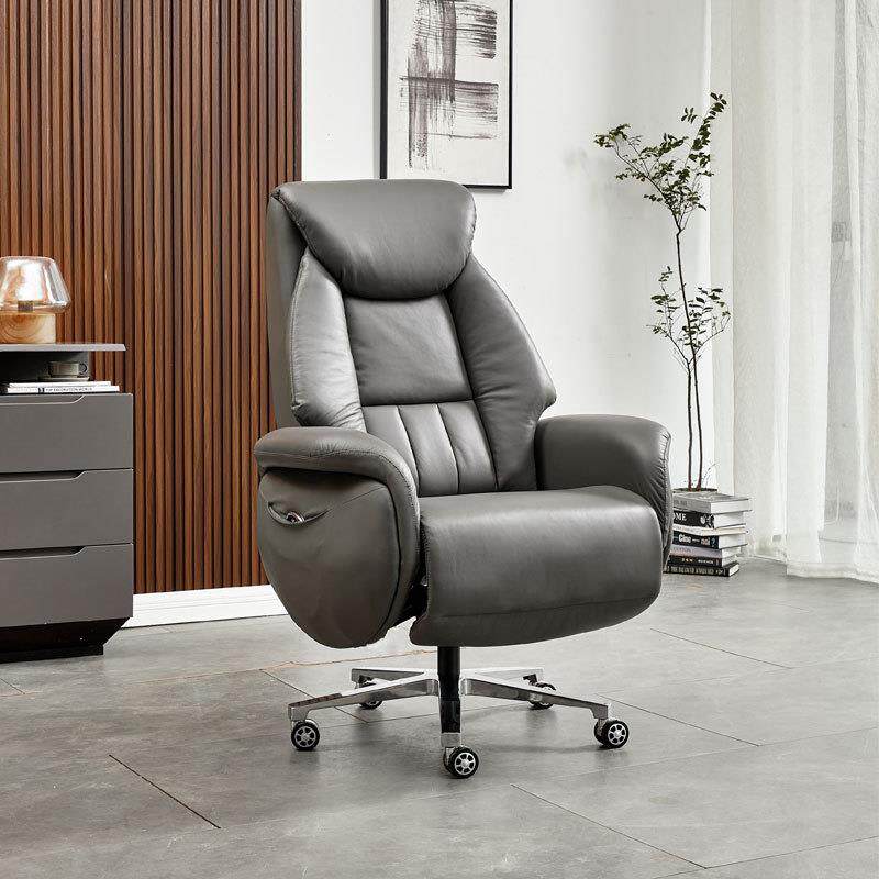 电脑椅办公椅懒人学习按摩椅老板椅可躺家用搁脚皮椅人体工学转椅